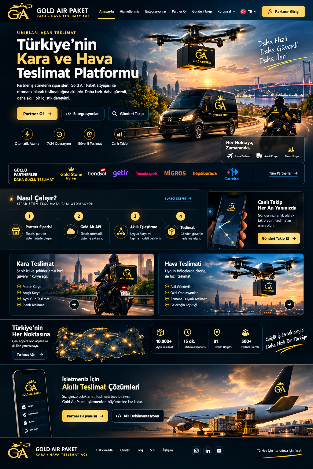 Gold Air Paket Kara ve Hava Teslimat Platformu